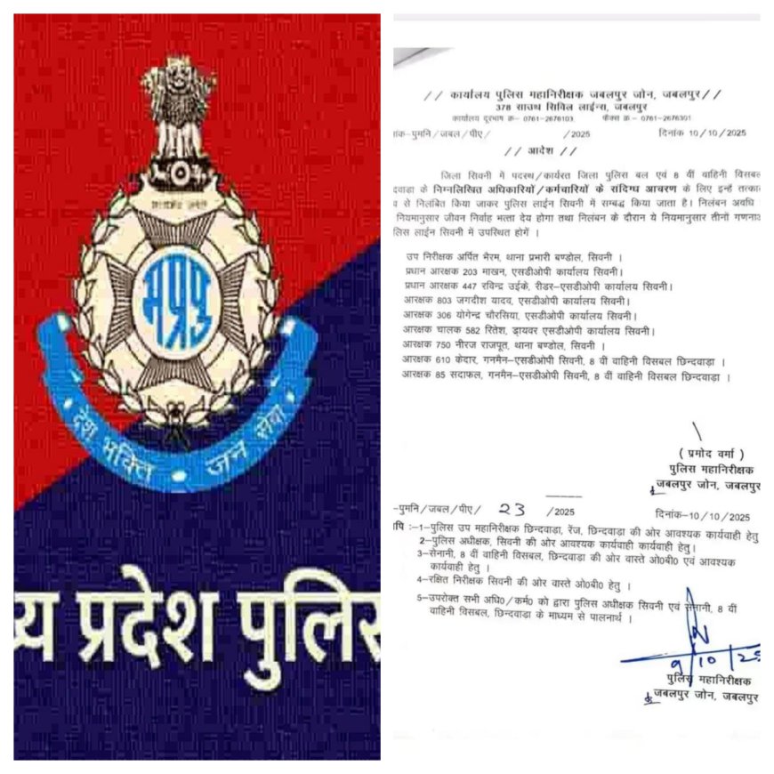 पुलिस ने लूटे हवाला के 3 करोड़ रुपए.. थाना प्रभारी समेत 9 पुलिसकर्मी सस्पेंड..नागपुर जा रही कार से सिवनी में बंदरबांट